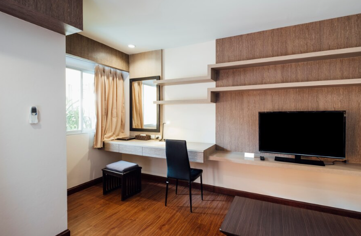 Hall T.V. Unit - Rozy Ruhi Home Green Interior, Rajarhat Kolkata