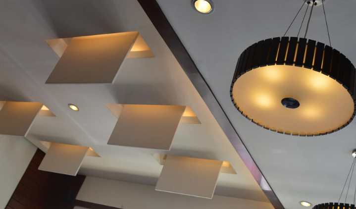 Fall Ceiling Light - Rozy Ruhi Home Green Interior, Rajarhat Kolkata
