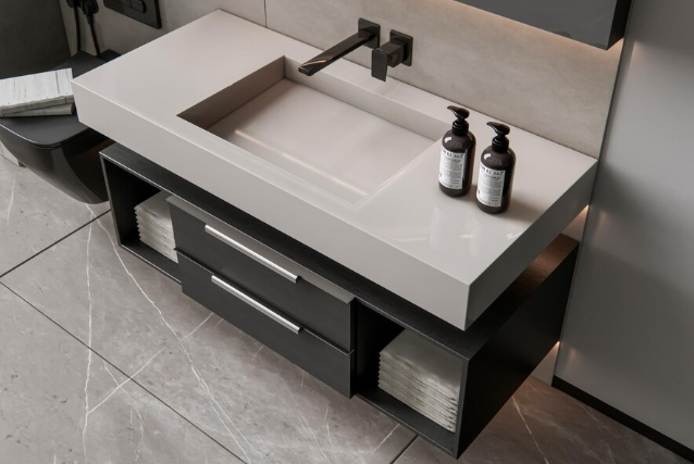 Bathroom Basin Unit - Rozy Ruhi Home Green Interior, Rajarhat Kolkata