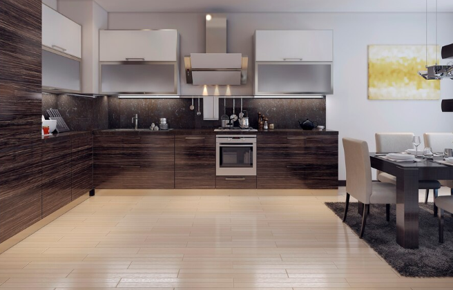 Modular Kitchen (Up & Down, Both Part) - Rozy Ruhi Home Green Interior, Rajarhat Kolkata